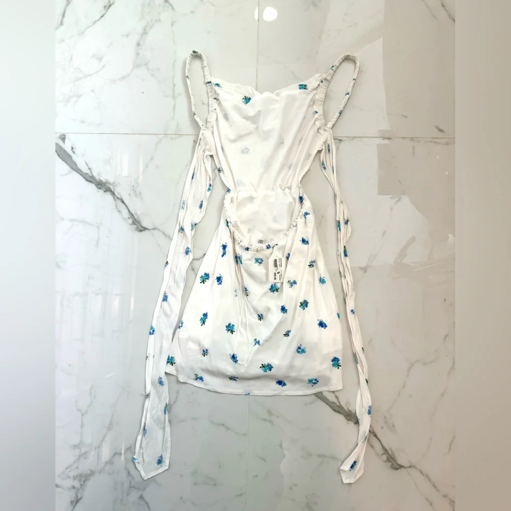 Sky to Moon Mini Dress Floral Bridal Engagement Fairycore Honeymoon Size Small - Picture 8 of 11